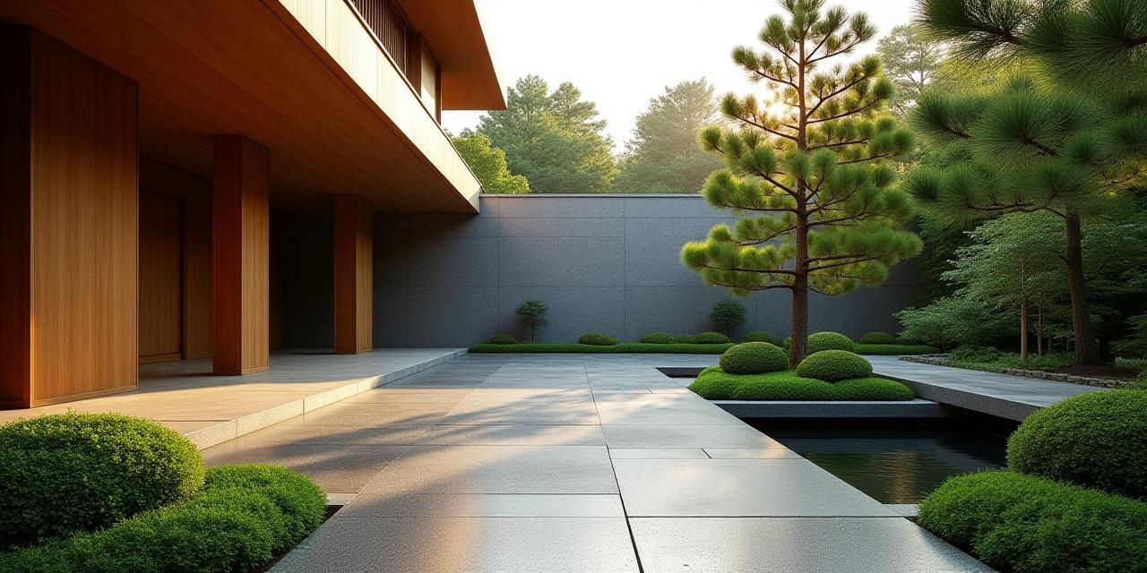 東京のモダンな庭園デザイン