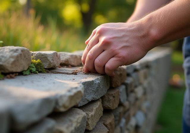 細部まで丁寧に仕上げられた石積みのディテール